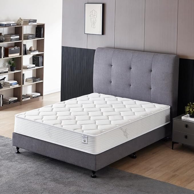 Oliver & Smith California King Mattress - 10 Inch Hybrid Cal King Mattress - Independent Coil System & High Density Premium Cold Foam with Breathable Polyester Cover - Comfort Tight Top- Medium Firm