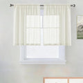 SpaceDresser Check Sheer Curtains 36 Inches Long by SpaceDresser