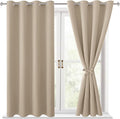 Blackout Curtains for Bedroom, 52 x 54 Inches Long, Taupe 2 Panels | Thermal by Hiasan