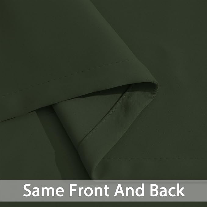 Yakamok Room Darkening Curtains 52x63 inch Length Greyish Green-Living Room | 2 - Image 6