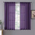 Tollpiz Short Sheer Curtains Linen Textured Bedroom Curtain Sheers Light by Tollpiz