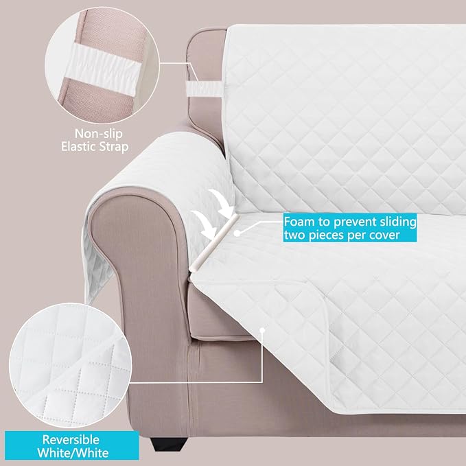 U-NICE HOME 4 Seater Sofa Cover 91''Large Couch Cover, Pet Friendly, Elastic - Image 3