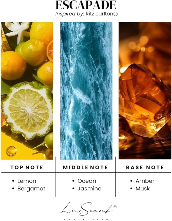 Escapade Aroma Diffuser Oil 500ML - Waterless Essential Oil for diffusers - Luxury Hotel Fragrance - Oils for Aromatherapy - Fits in Any Diffuser (500ML, Escapade)