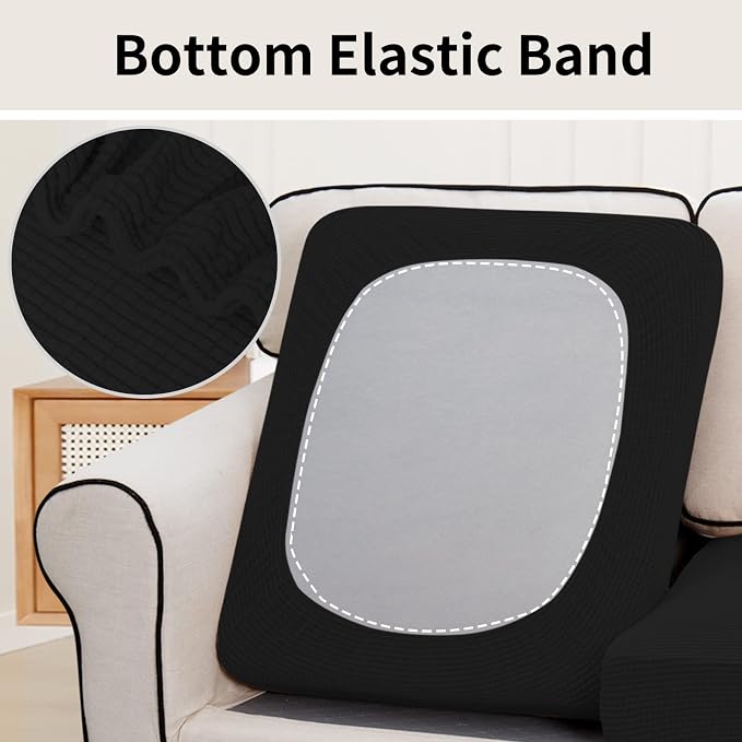Easy-Going Stretch 3 Pieces Couch Cushion Cover - Image 4