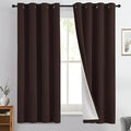 Yakamok Brown 100% Blackout Curtain Panels 63 inches, 2 Panels | Blackout by Yakamok