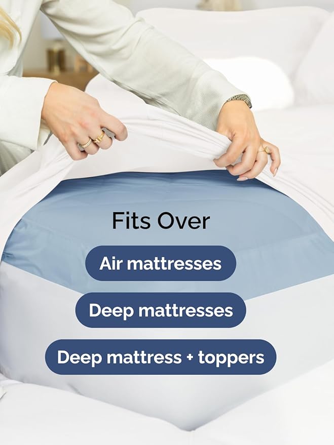 Extra Deep Twin XL Sheet Set - 4 Piece Breathable & Cooling Sheets - Hotel Luxury Bed Sheets Set - Easy & Secure Fit - Soft, Wrinkle Free & Comfy Sheets Set - White Sheet Set with Extra Deep Pockets