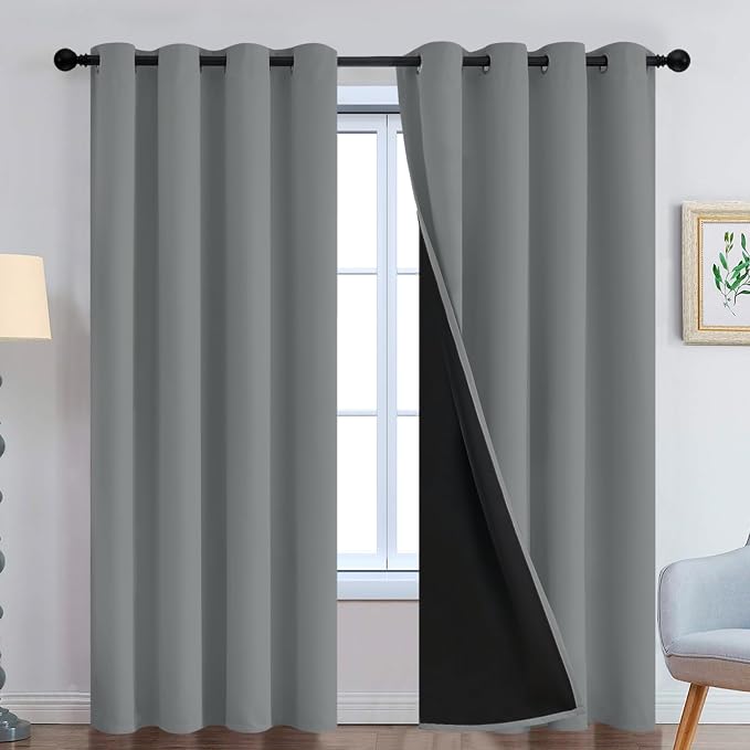 Yakamok Dove Grey 100% Blackout Curtains 96 Inches Long 52" Wide 2 Panel | by Yakamok