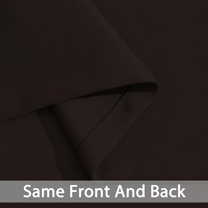 Yakamok Room Darkening Curtains 52x63 inch Length Dark Brown-Living Room | 2 - Image 6