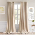 MIULEE Beige Back Tab Blackout Curtains 52x96 Inch Long 2 Panels Set | Rod by MIULEE