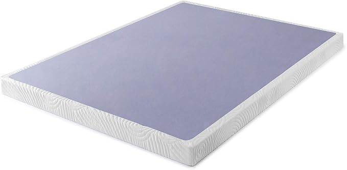 ZINUS Metal Box Spring with Wood Slats, 4 Inch Mattress Foundation, Sturdy Steel Structure, Easy Assembly, Full