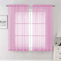 Light Pink Sheer Curtains 63 Inch Length 2 Pcs, Dual Rod Pockets Light by Lecloud