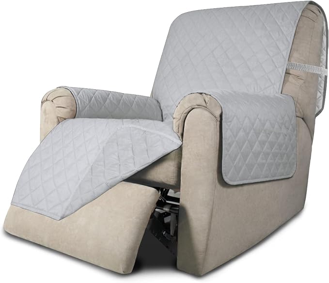 Easy-Going Reversible Couch Cover, Recliner 22 in, Light Gray/Light Gray | by Easy-Going