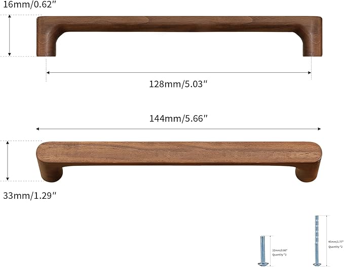 Walnut Round 5 in 10 pcs Wooden Drawer Pulls Handle pulls for cabinets Kitchen Cabinet Drawer pulls Cabinet Door Pull