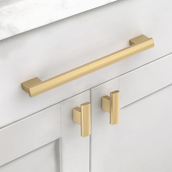 Asidrama 10 Pack 6.3 Inch(160mm) Champagne Bronze Cabinet pulls Kitchen Cabinet Handles, Cabinet Pulls Kitchen Cabinet Hardware for Cupboard Drawer Pulls