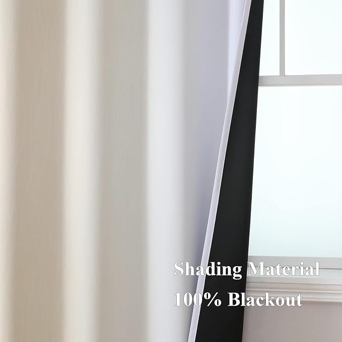 Beige and Greyish White Ombre Blackout Curtains - Image 5