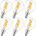 LiteHistory e12 led dimmable g16.5 Light Bulb 6W Equal 60 Watt 600lm AC120V e12 Candelabra Bulb 60 Watt for Chandeliers,Ceiling Fan,Vanity Warm White 2700K Globe e12 Light Bulb 6Pack