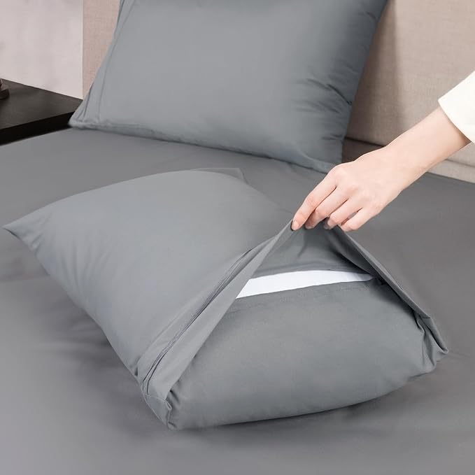 Mejoroom Twin XL Sheet Set - Hotel Luxury Microfiber Sheet & Pillowcase Sets Fits College Dorm Room Mattress - Soft, Breathable, Wrinkle & Fade Resistant - 3 Piece (Gray)