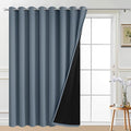Yakamok Stone Blue Blackout Patio Door Curtain Panels W100 x L84, 1 Panel | by Yakamok