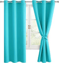 Blackout Curtains for Bedroom, 42 x 63 Inches Length, Turquoise | Thermal by Hiasan