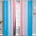 Pink and Blue Ombre Curtains for Bedroom 96 Inch Long | Room Darkening Curtains by ESTELARTEXTILER
