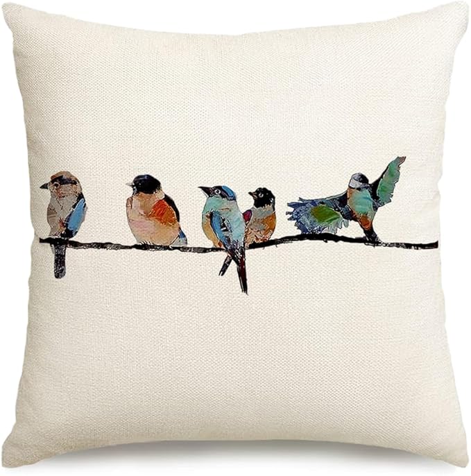 RABUSOFA 18x18 Outdoor Birds Pillow Decorative Throw Pillows, Small Throw by RABUSOFA