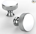 Asidrama 10 Pack Polished Chrome Kitchen Cabinet Knobs Knurled Dresser Knobs Drawer Knob Cabinet Hardware Aluminum Knob for Dresser Drawers