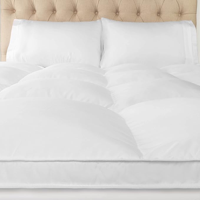 Superior Mattress Topper, Down Alternative, 2 Inch Deep Sized Bed Pillow Top, Comfort Pad, Fluffy Mattress-Topper Protector, Plush Cooling Extra Soft, Hotel Quality, All-Season, Twin XL, White