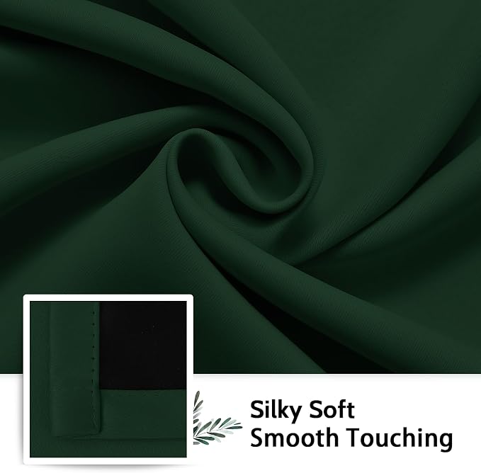 SimpleHome Pine Tree Green 100% Blackout Curtains Room Dark Living Room 63 | - Image 7