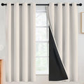 SimpleHome Cream 100% Blackout Curtains Room Darkening Living Room 63 Inch | by SimpleHome