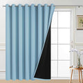 Yakamok Sky Blue Blackout Patio Door Curtain Panels W100 x L84, 1 Panel | Noise by Yakamok