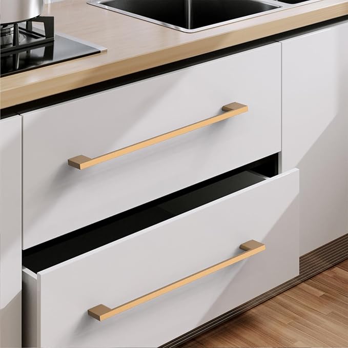 6 Pack Champagne Bronze Cabinet Pulls - 11.3 Inch Cabinet Handles - Wardrobe & Kitchen Pulls