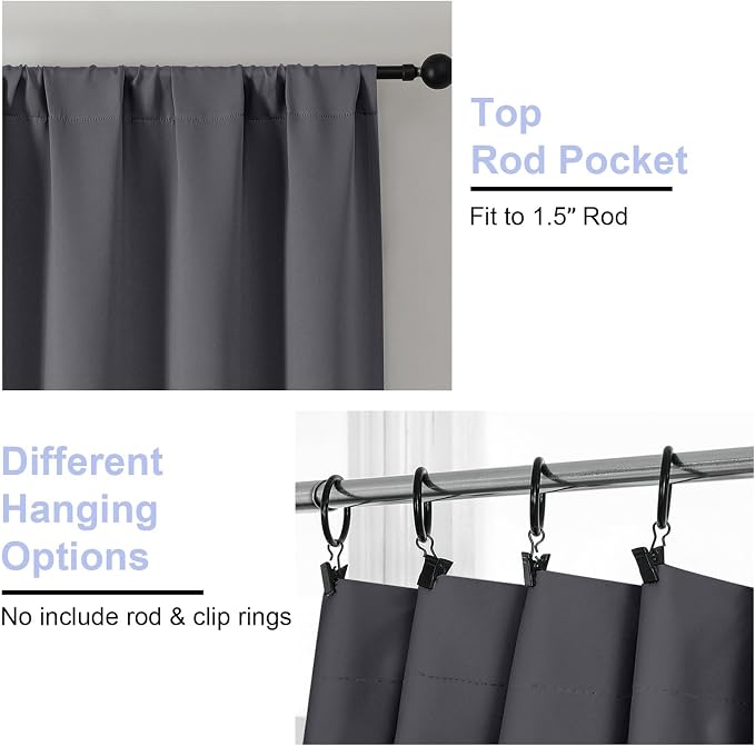 Simplebrand Grey Blackout Curtains - Image 4