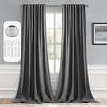 MIULEE Grey Back Tab Blackout Curtains 52x108 Inch Long 2 Panels Set | Rod by MIULEE