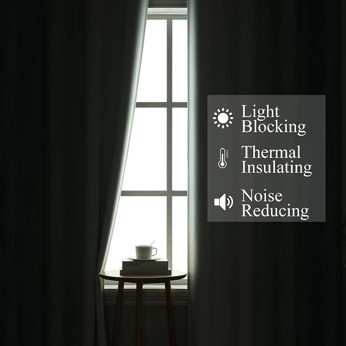 Stone Blue and Greyish White Blackout Curtains - Image 3