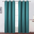 Sea Teal Blackout Curtains 34 x 84 Inch Length/Set of 2 Curtain Panels/Thermal by Lemomo