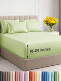 Extra Deep Full Sheet Set - 6 Piece Breathable & Cooling Sheets - Hotel Luxury Bed Sheets Set - Easy & Secure Fit - Soft, Wrinkle Free & Comfy Sheets Set - Light Sage Sheet Set with Extra Deep Pockets