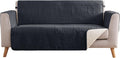 Black Loveseat Covers 2 Cushion Couch, Water-Repellent Sofa Cover by Pamhaven