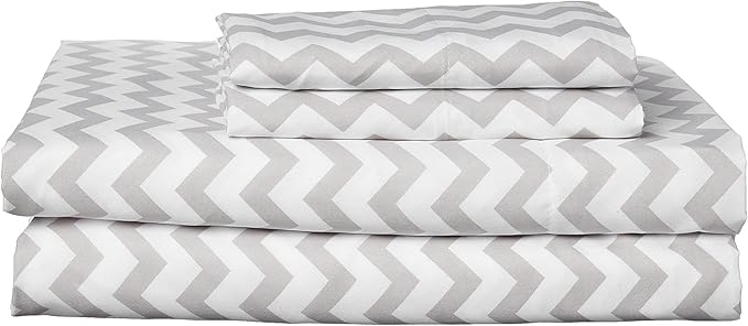 Full Size Sheet Sets - Breathable Luxury Sheets with Full Elastic & Secure Corner Straps Built In - 1800 Supreme Collection Extra Soft Deep Pocket Bedding Set, Sheet Set, Full, Chevron Gray