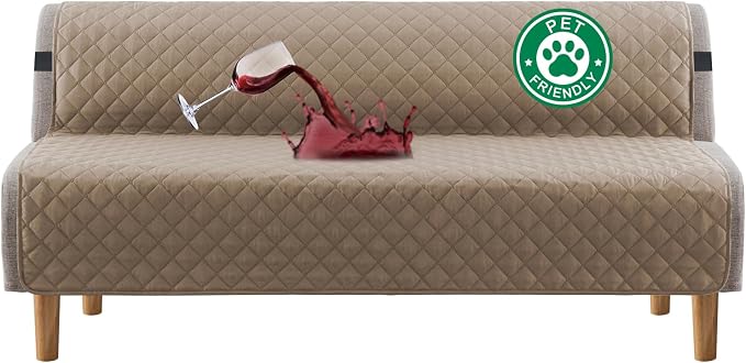 Turquoize 100% Waterproof Futon Cover Futon Slipcover Washable Armless Sofa Bed by Turquoize