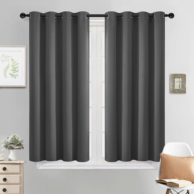 Yakamok Room Darkening Curtains 52x54 inch Length Charcoal Grey-Living Room | 2 by Yakamok