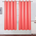 Blackout Curtains 66 x 72 Inch Long Coral Curtains Set of 2 Panels Room by Lemomo