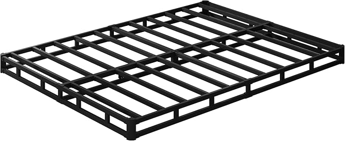 EMODA 4 Inch Box Spring for Queen Bed, 3000 LBS Heavy Duty Metal Mattress Foundation Bed Bas with Fabric Cover, Easy Assembly