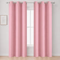 Pink Blackout Curtains 34 x 84 Inch Length/Set of 2 Curtain Panels/Thermal by Lemomo