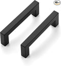 Ravinte Matte Black 3-3/4 Inch Square Cabinet Handles and Black Drawer Pulls - 40 Pack Kitchen Cabinet Hardware