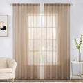 MIULEE 2 Panels Sheer Curtains for Living Room 54 X 90 Inches Brown | Window by MIULEE