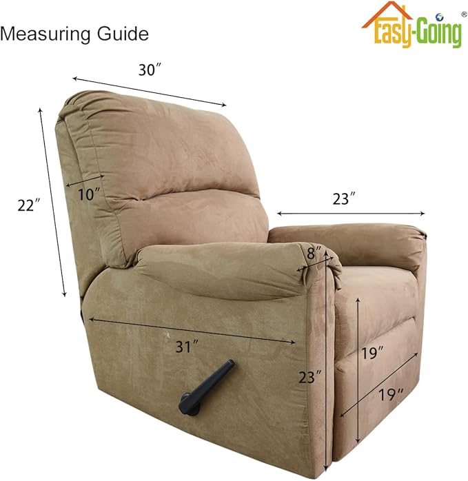 Easy-Going Reversible Couch Cover, Recliner 19 in, Peacockblue/Beige | Machine - Image 6