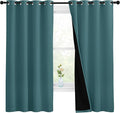 NICETOWN 100% Blackout Curtain Panels, Thermal Insulated Black Liner Curtains by NICETOWN