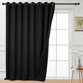 Yakamok Black 100% Blackout Patio Door Curtain Panels W100 x L108, 1 Panel | by Yakamok
