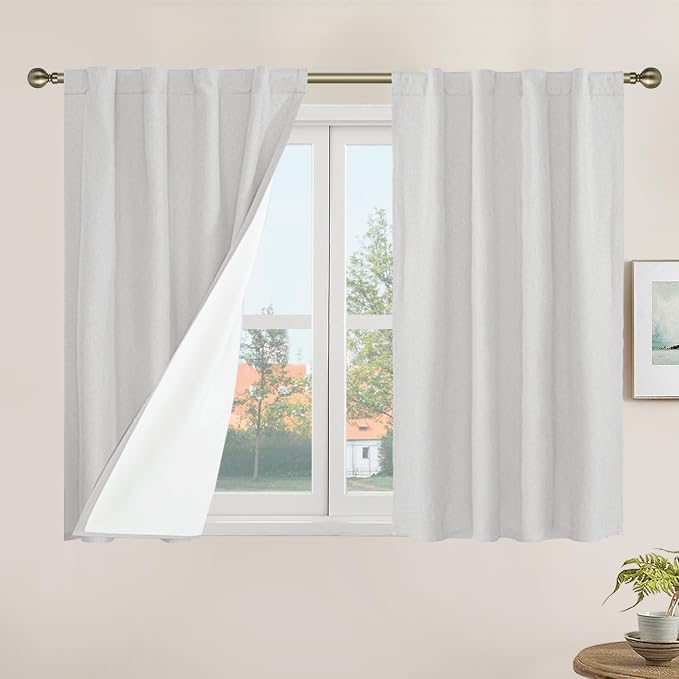 Short Linen Curtains 40 Inches Long by LAMIT