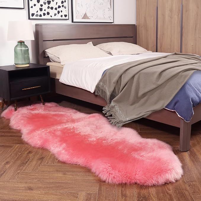 IRIWOOL Premium Genuine Fur Sheepskin Rug Real Australia Sheepskin Natural - Image 2